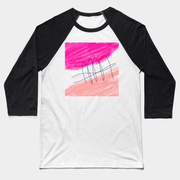 Pink red watercolor abstract art Baseball T-Shirt by Artistic_st